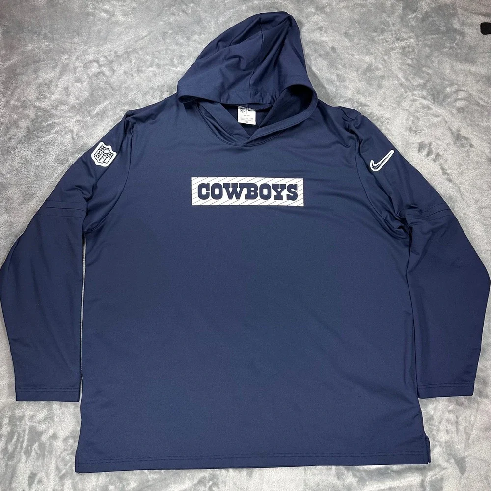 Nike Dallas Cowboys Dri-FIT Hoodie Mens 3XL Navy Blue Training Top 02FC-41S NFL
